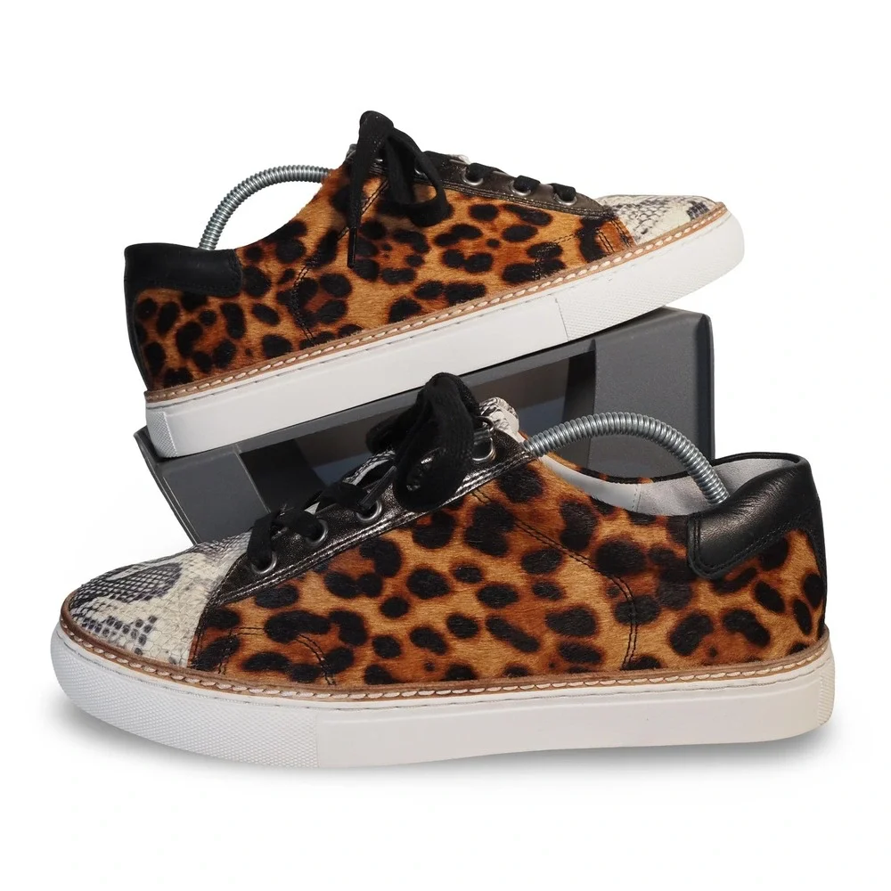 Johnston & Murphy Callie Women's 8.5M Snake Leopard Print Leather Sneakers